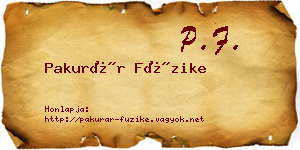 Pakurár Füzike névjegykártya